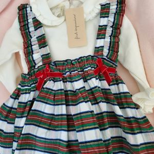NWT Plaid Overall Dress with sweater shirt